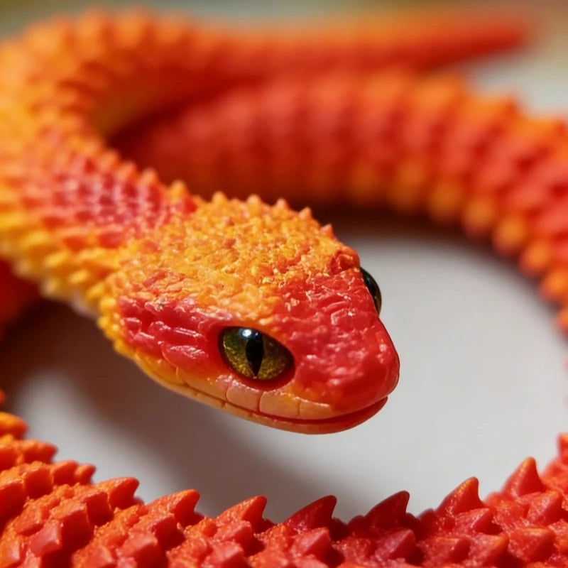 3D Printed Articulated Snake Figurine — 30 cm Chinese Zodiac Collectible