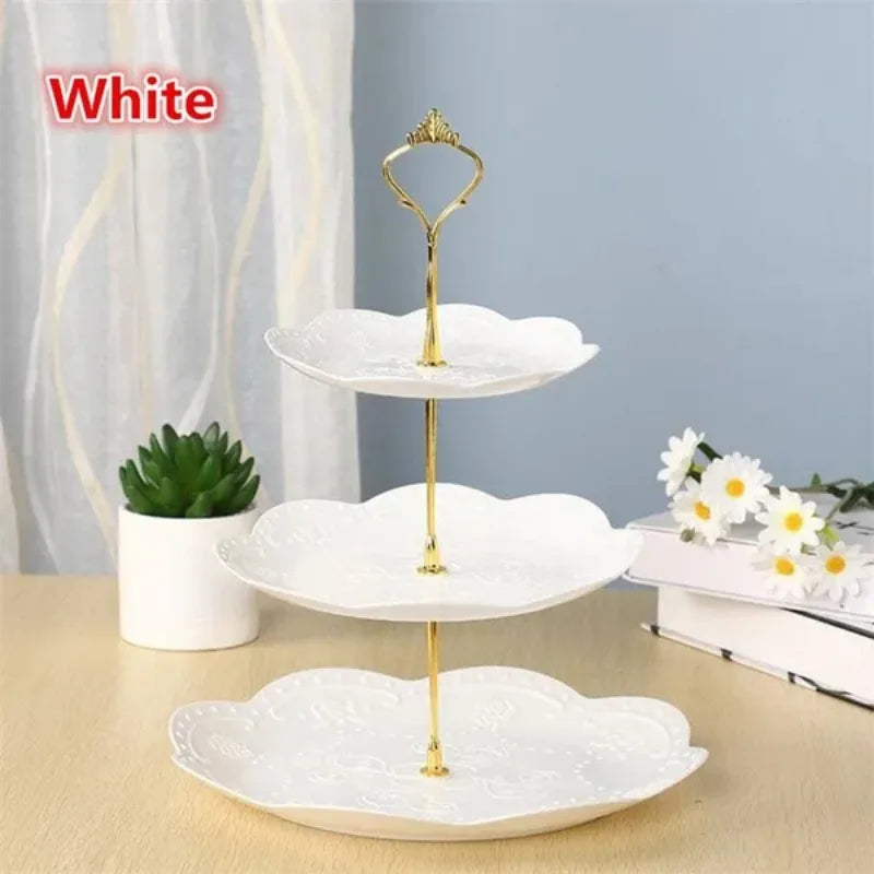 3-Layer Detachable Cake Stand — European Style, for Desserts & Fruit