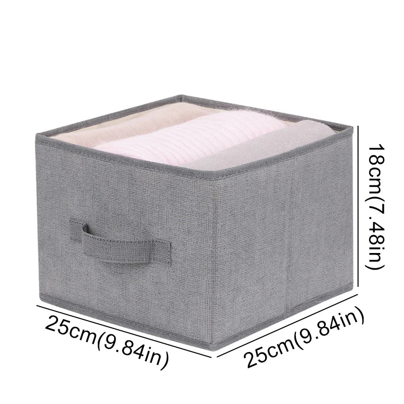 Cotton Linen Hanging Wardrobe Organizer with Drawers — Foldable Closet Shelves