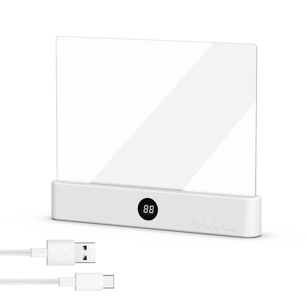 LED Flat Panel Reading Light — USB Rechargeable, Timer & Dimming