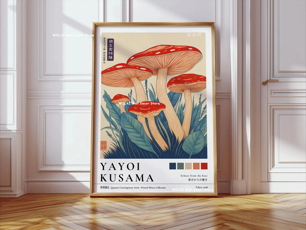 Japanese Wall Art Canvas Prints — Coral Reef, Mushrooms & Mount Fuji, Set of 1 or 3