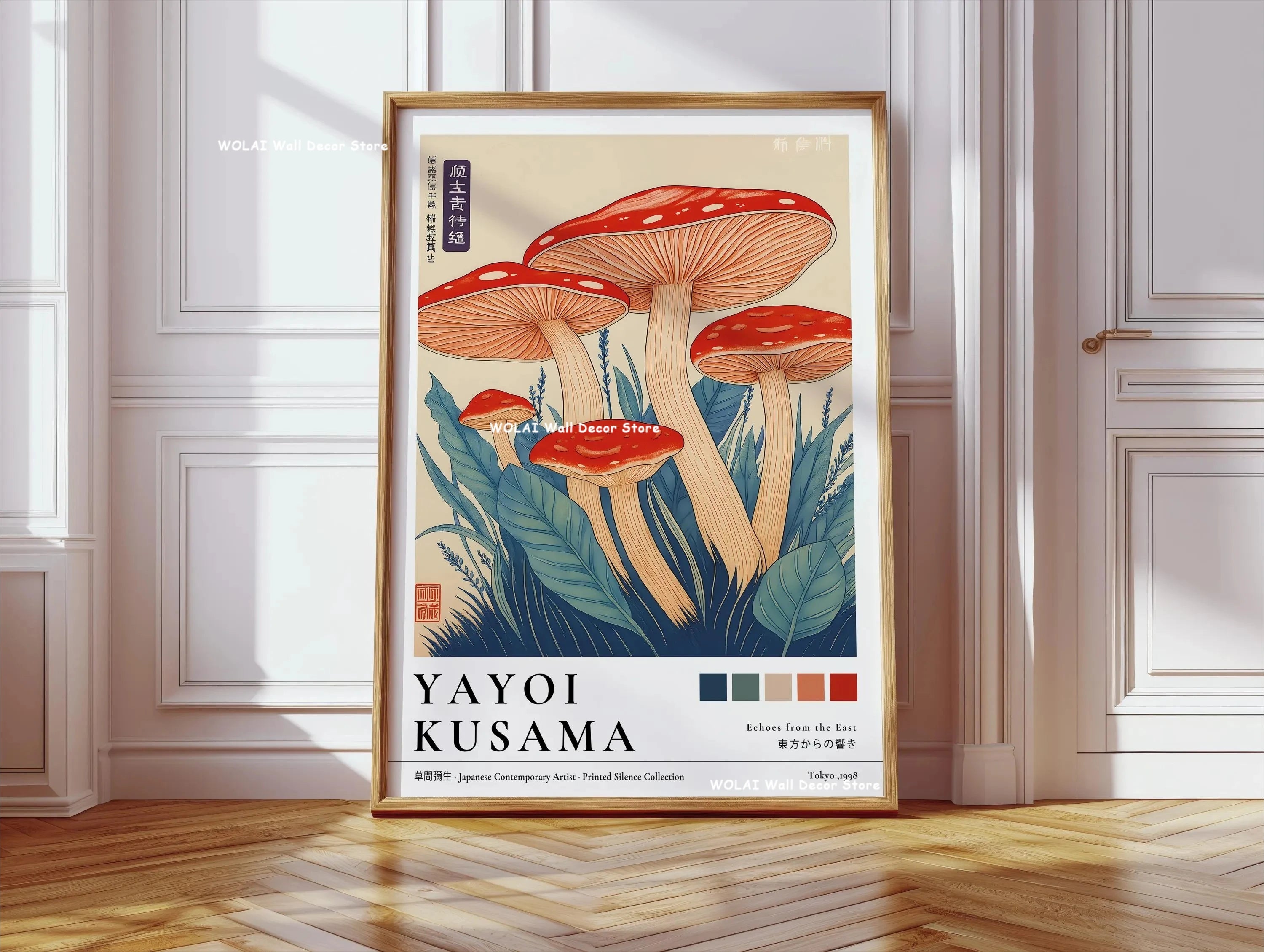 Japanese Wall Art Canvas Prints — Coral Reef, Mushrooms & Mount Fuji, Set of 1 or 3