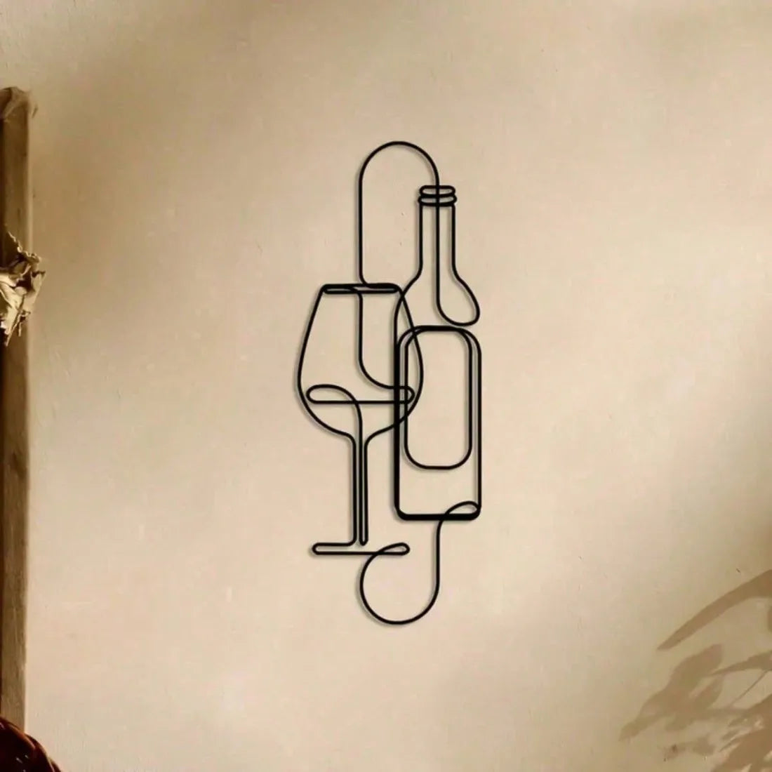 Black Metal Wall-Mounted Wine Rack — Minimalist Home Decor