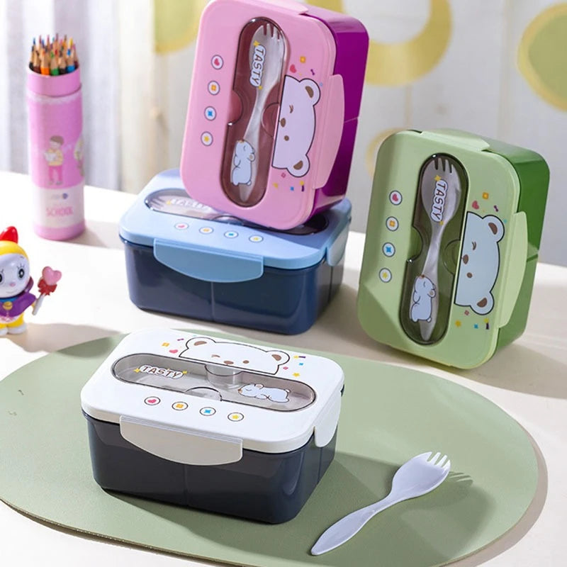 BPA-Free Leakproof Lunch Box with Cutlery — Microwave Safe, for School & Office