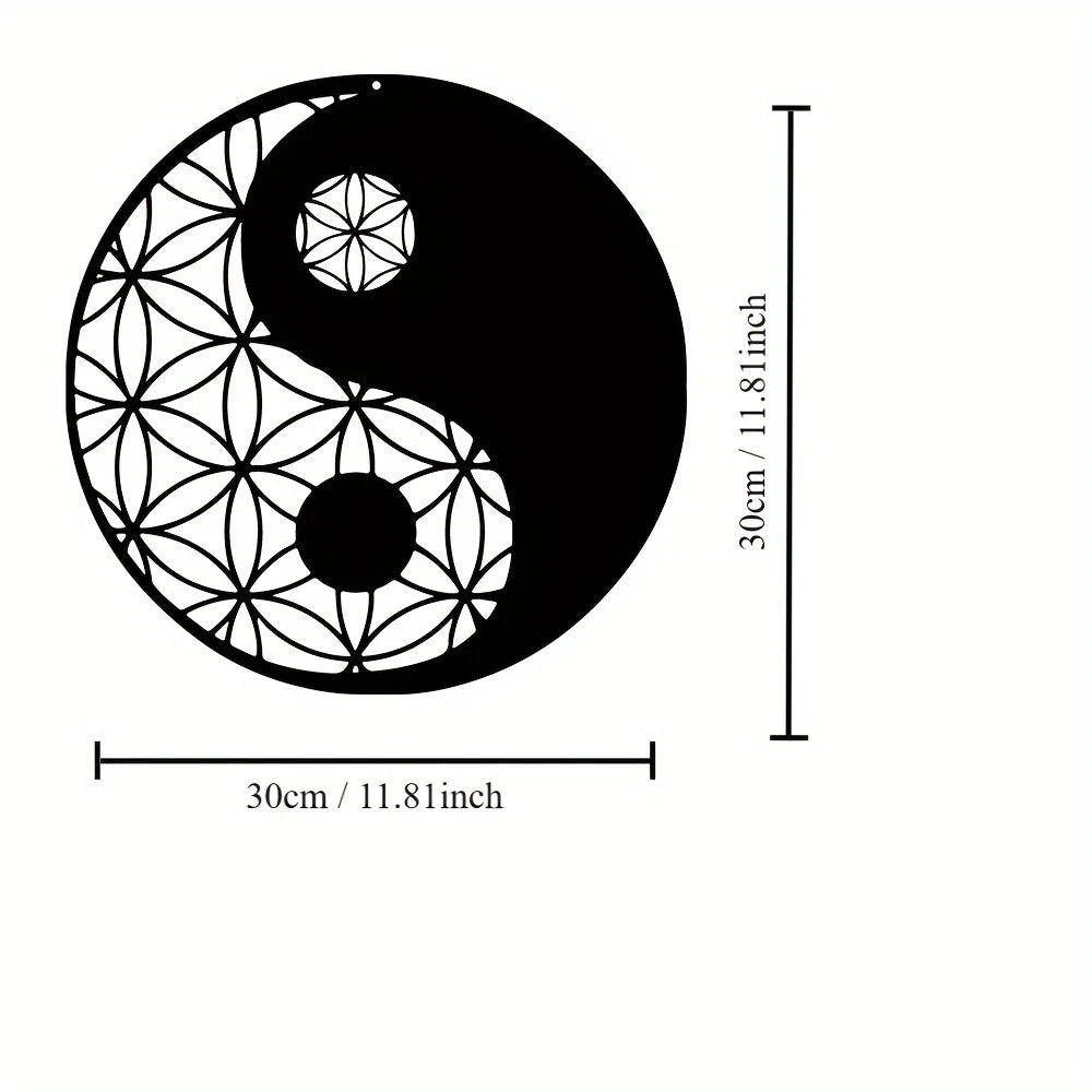 Yin Yang Metal Wall Art — Zen Sacred Geometry Wall Hanging