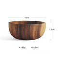 Natural Acacia Wood Salad Bowl — Handmade, Multiple Sizes