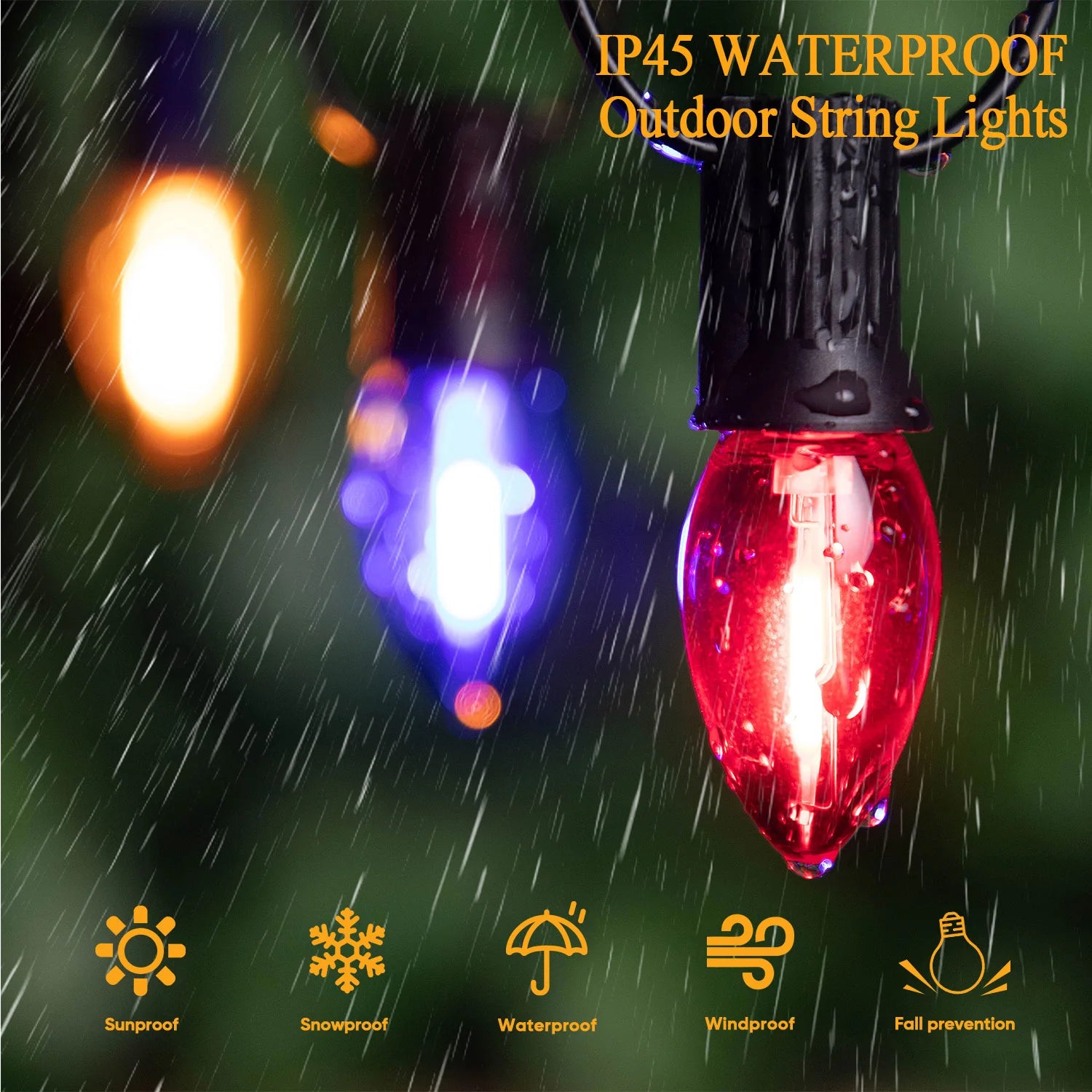 Grensk C7 RGB Shatterproof Replacement Bulbs – 1W E12 Waterproof Garland Lights