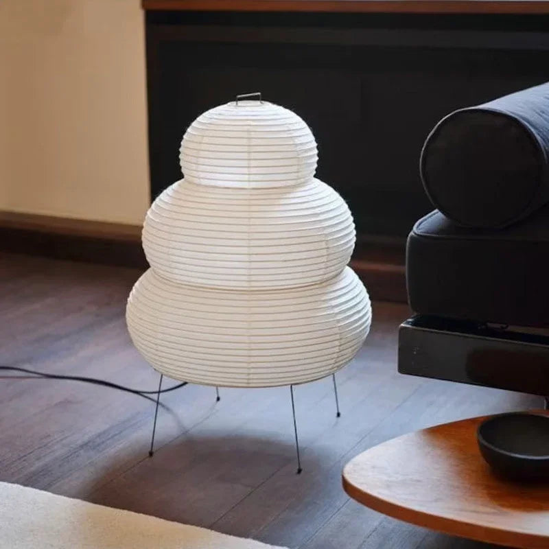 Handmade Rice Paper LED Table Lamp — Minimalist, Warm Glow