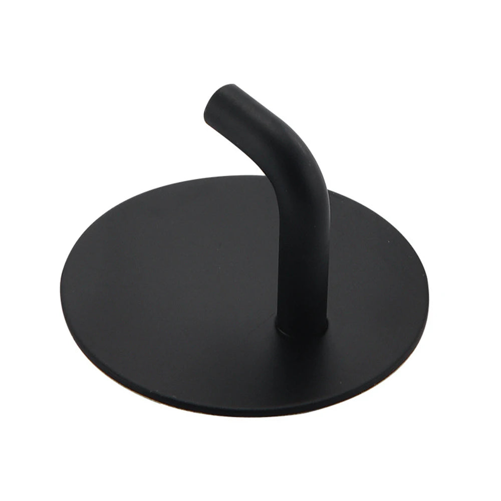 Self-Adhesive Stainless Steel Wall Hook — Set of 2, Black or White