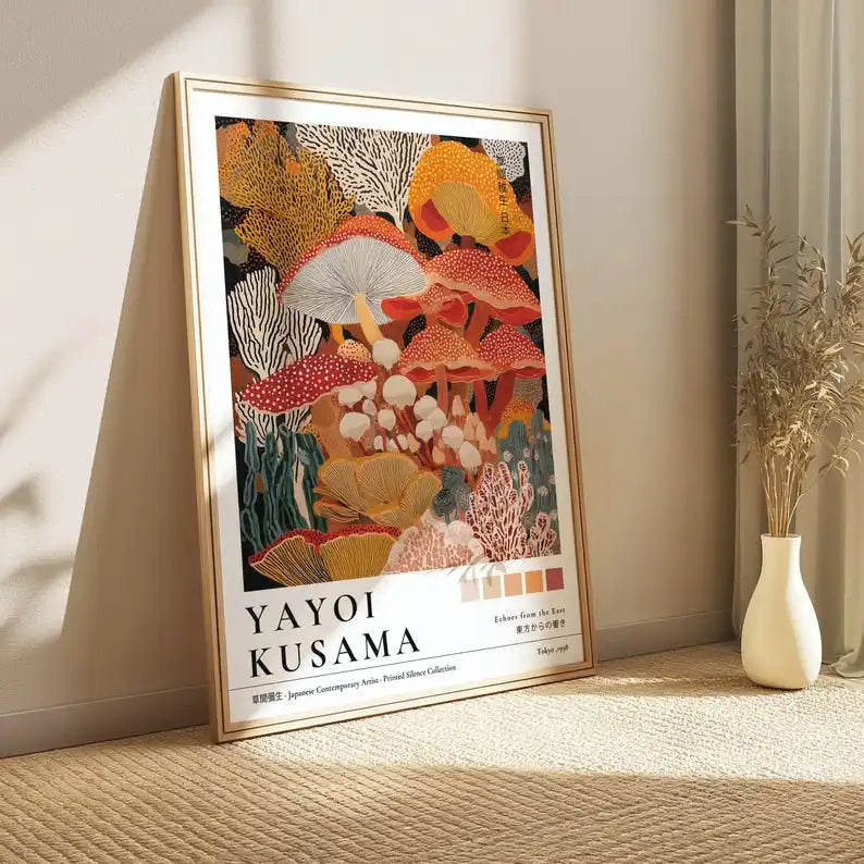 Japanese Wall Art Canvas Prints — Coral Reef, Mushrooms & Mount Fuji, Set of 1 or 3