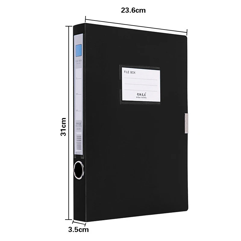 PP Standing A4 File Box — Waterproof Document Organizer, 3 Spine Widths