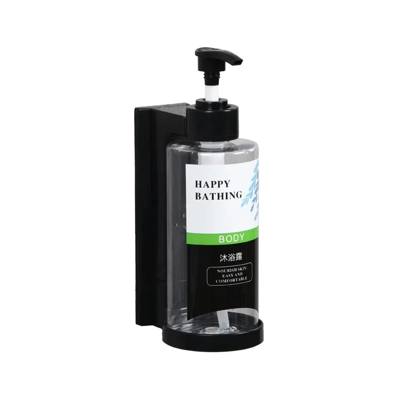 Dual Wall-Mount Soap Dispenser — No-Drill, Separate Shampoo & Shower Gel Bottles
