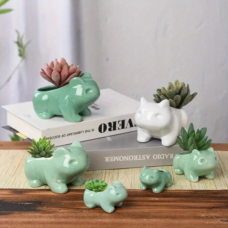 Creative Ceramic Mini Flowerpot – Handmade Succulent Planter with Drainage Hole