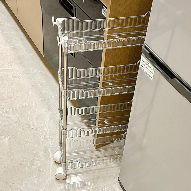 Acrylic Mobile Storage Trolley with Wheels — Slim, Multipurpose