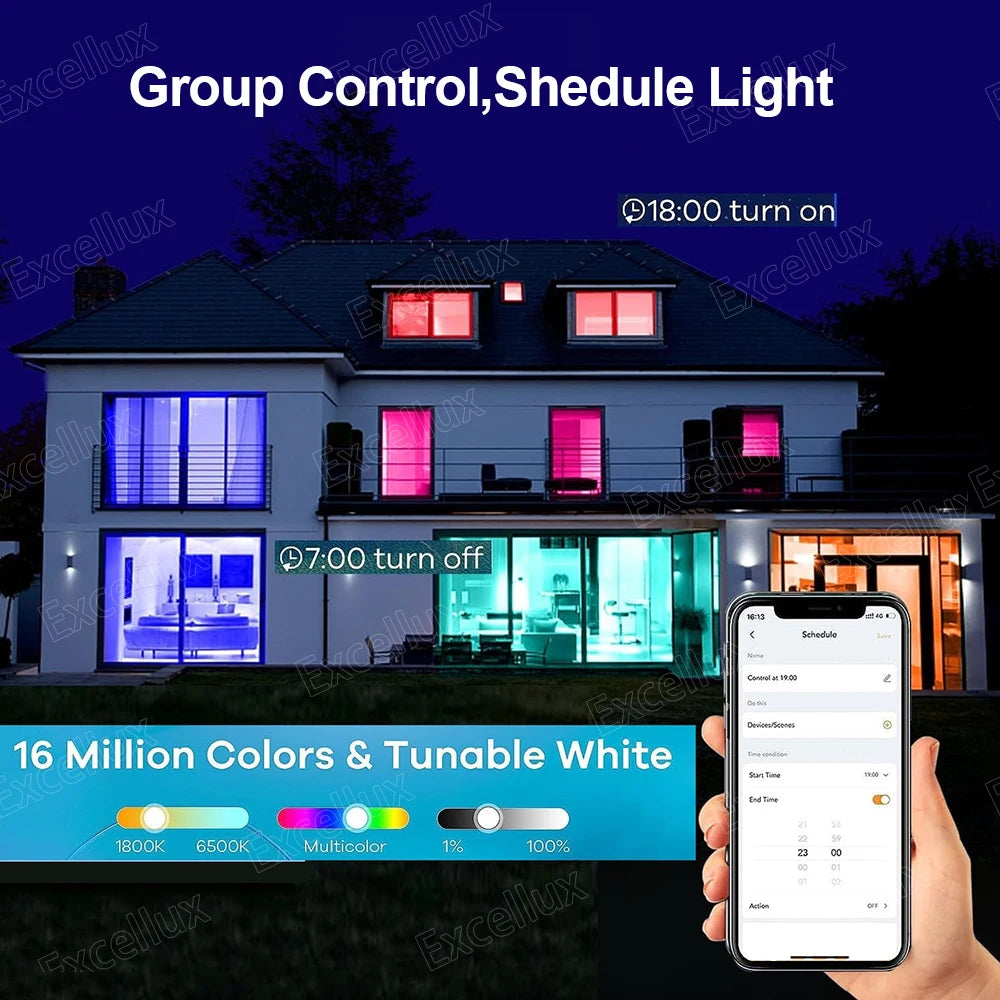 Tuya E27 Smart Bulb — WiFi or Bluetooth, RGBCW, Alexa & Google Compatible