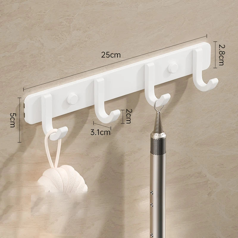 Space Aluminium Wall-Mounted Coat Hook Rack — Entryway & Bathroom Hanger