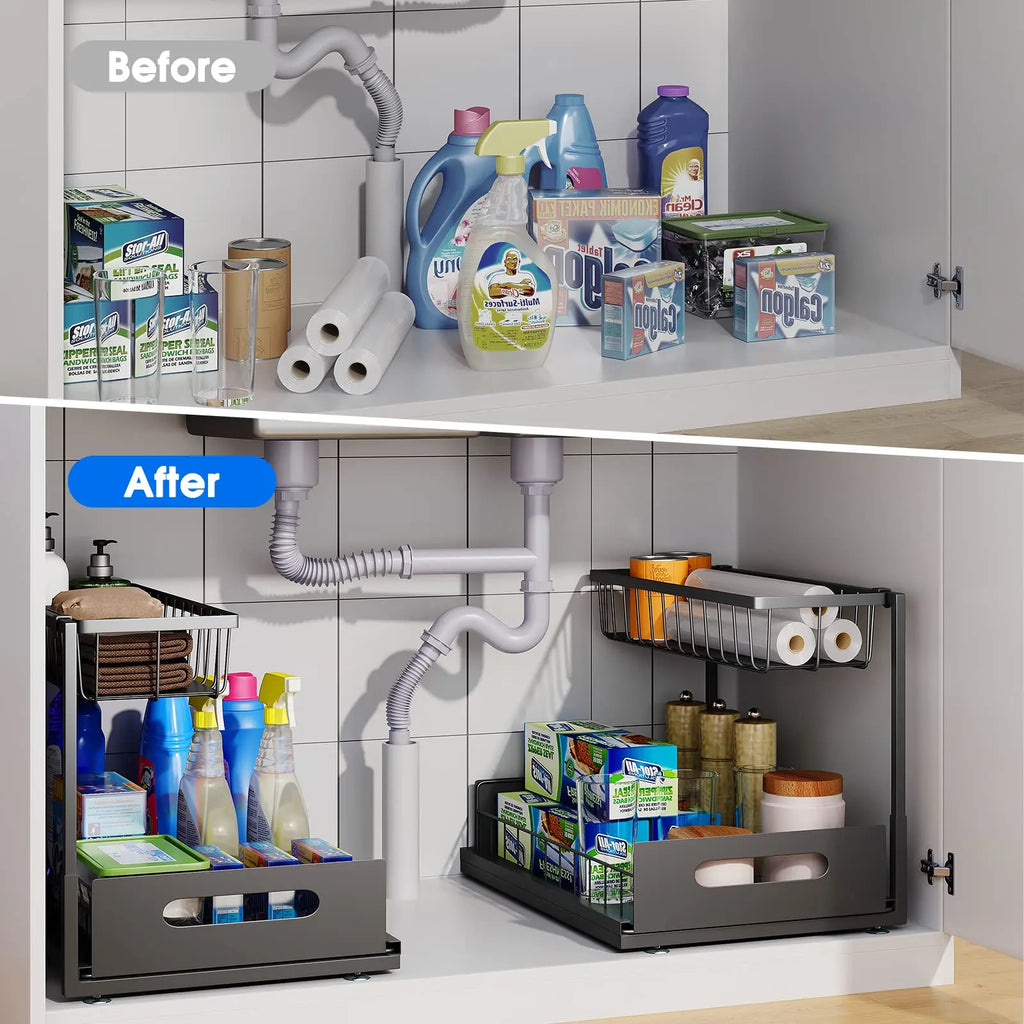 2-Tier Pull-Out Under Sink Cabinet Organizer
