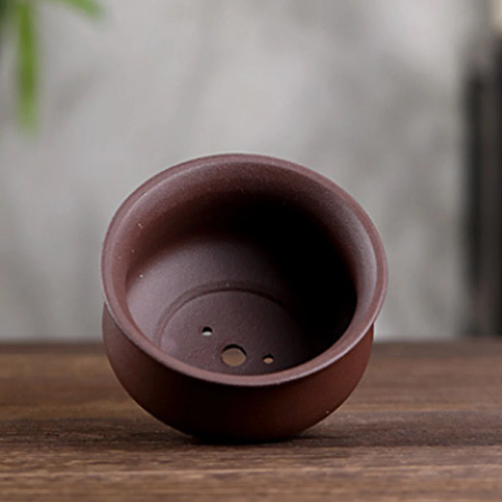 Purple Porcelain Ceramic Flower Pot – Drain Hole Bonsai & Succulent Planter