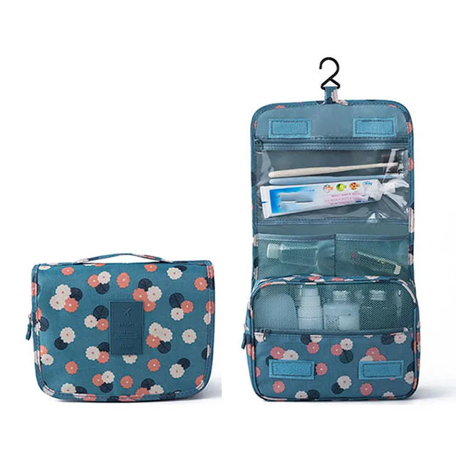 Foldable Hook Cosmetic Bag — Waterproof Travel Makeup Organizer, 24×19cm