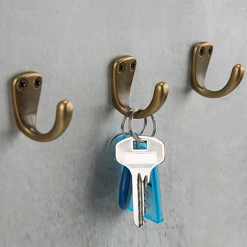 Brass Wall Hook — Antique Bronze or Gold Finish