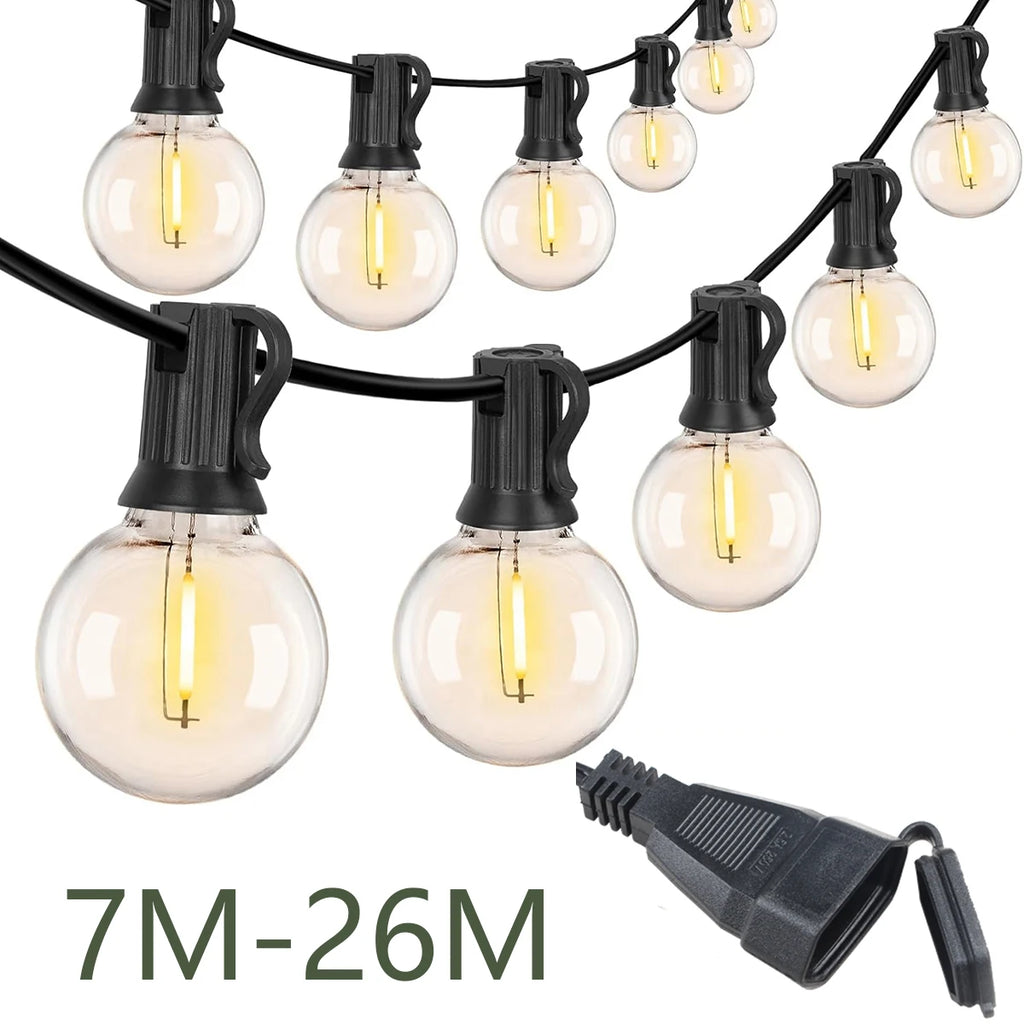 G40 Globe Festoon Outdoor String Lights — Warm White, Dimmable