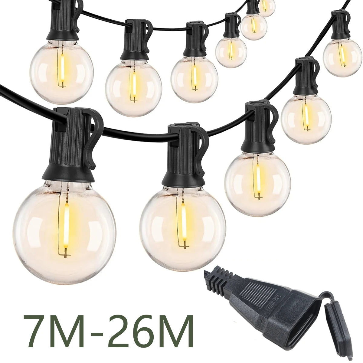 G40 Globe Festoon Outdoor String Lights — Warm White, Dimmable