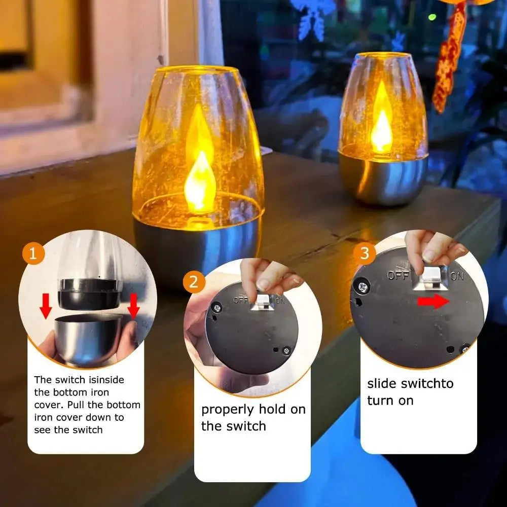 Solar Powered Flameless LED Candle Lamp — Outdoor Waterproof Night Light