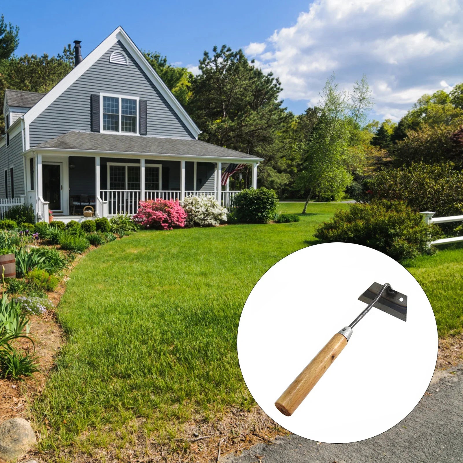 Multifunctional Small Hoe With Wooden Handle, Household Flower Hoe, Gardening Hoe, Outdoor Agricultural Tool and Garden Tool
