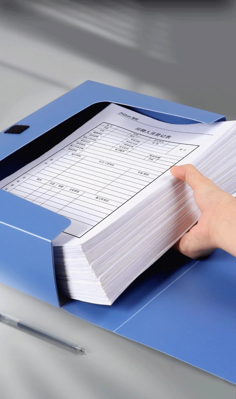 PP Standing A4 File Box — Waterproof Document Organizer, 3 Spine Widths