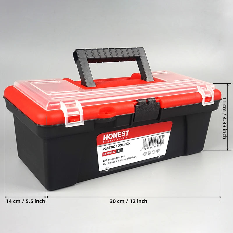 12-Inch Portable ABS Tool Storage Box with Handle – Multi-Use Organizer for Car & Home