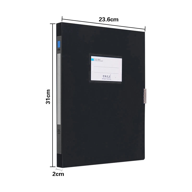 PP Standing A4 File Box — Waterproof Document Organizer, 3 Spine Widths