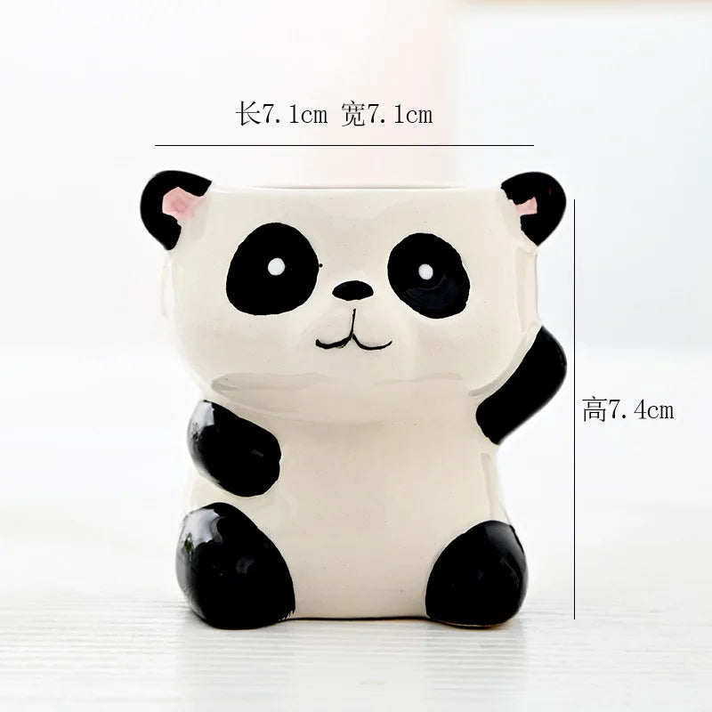 Cartoon Animal Ceramic Flower Pot – Cute Dog & Tiger Desktop Planter