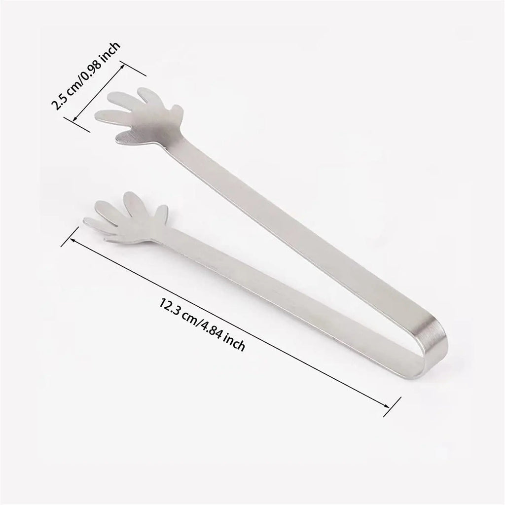 Stainless Steel Mini Serving Tongs — for Sugar, Ice, Snacks & Coffee Bar