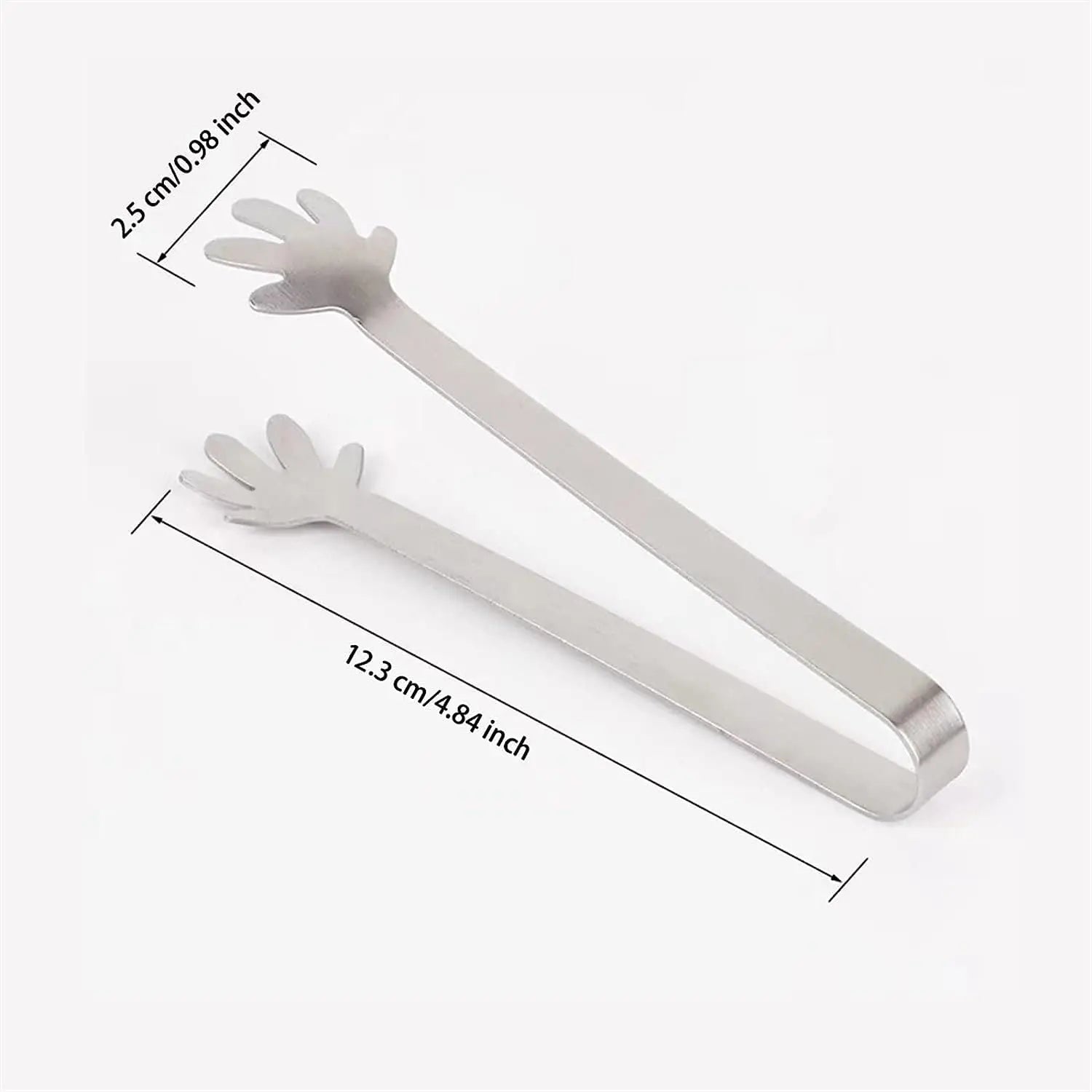 Stainless Steel Mini Serving Tongs — for Sugar, Ice, Snacks & Coffee Bar