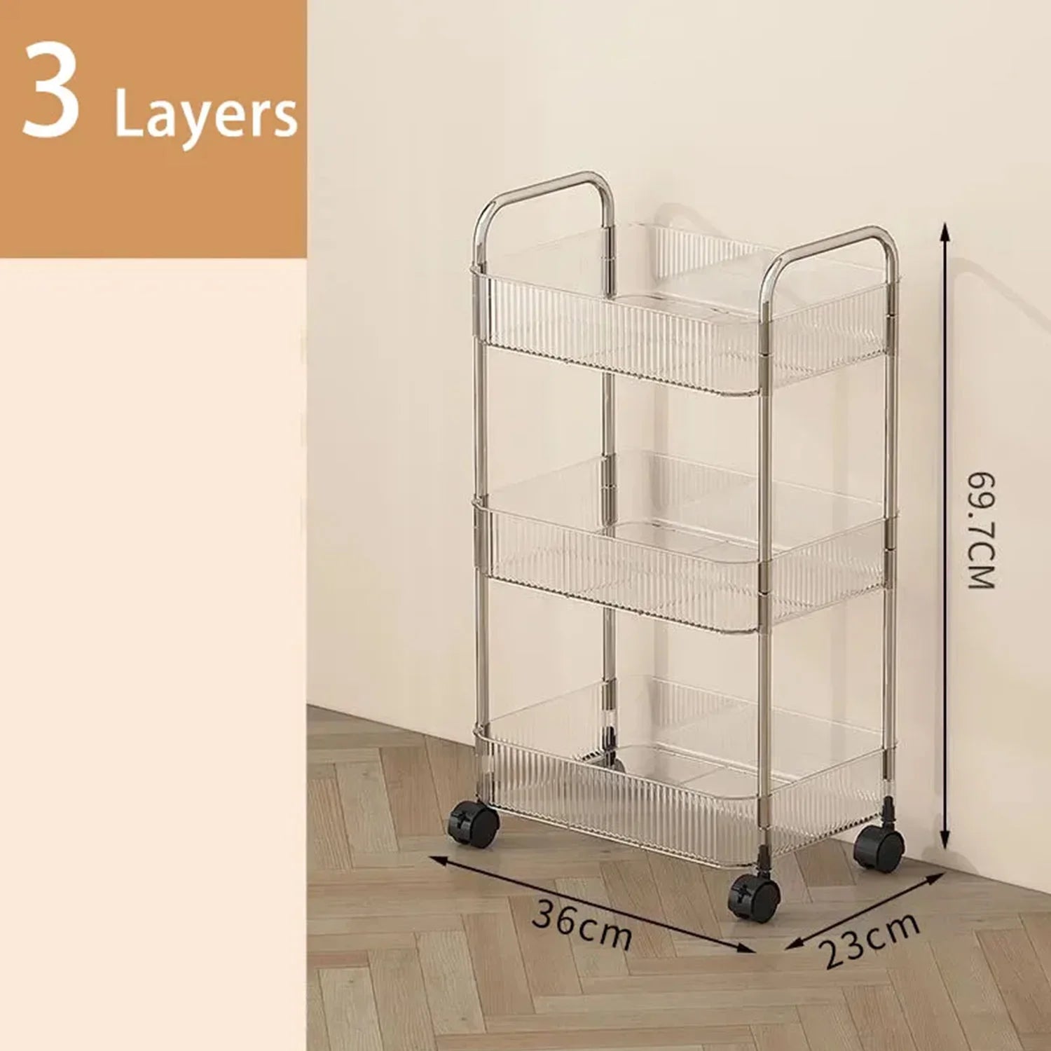Rolling Storage Trolley with Wheels — Multi-Tier Home Organizer