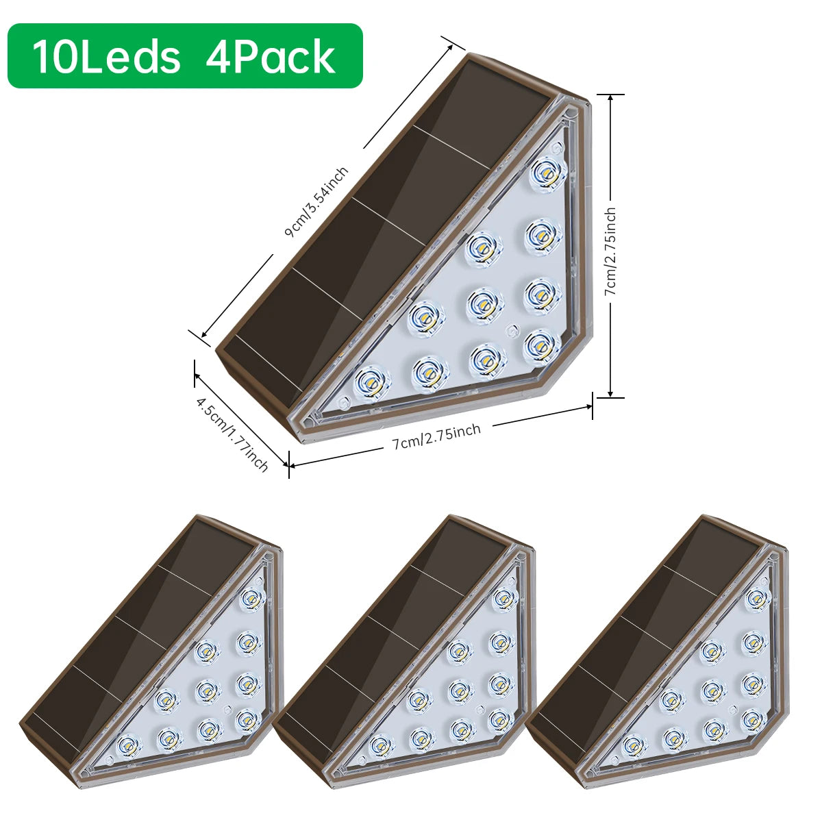 LED Solar Step & Stair Lights – IP67 Waterproof Outdoor Deck & Path Lights for Yard & Garden