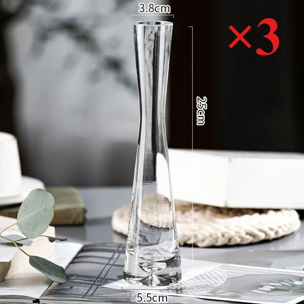 Borosilicate Glass Slanted Mouth Vase — European Style, 2 Designs