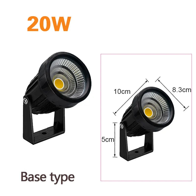 teetealy LED COB Spike Lawn Lamp – 5W–20W Garden Path Spotlight IP65