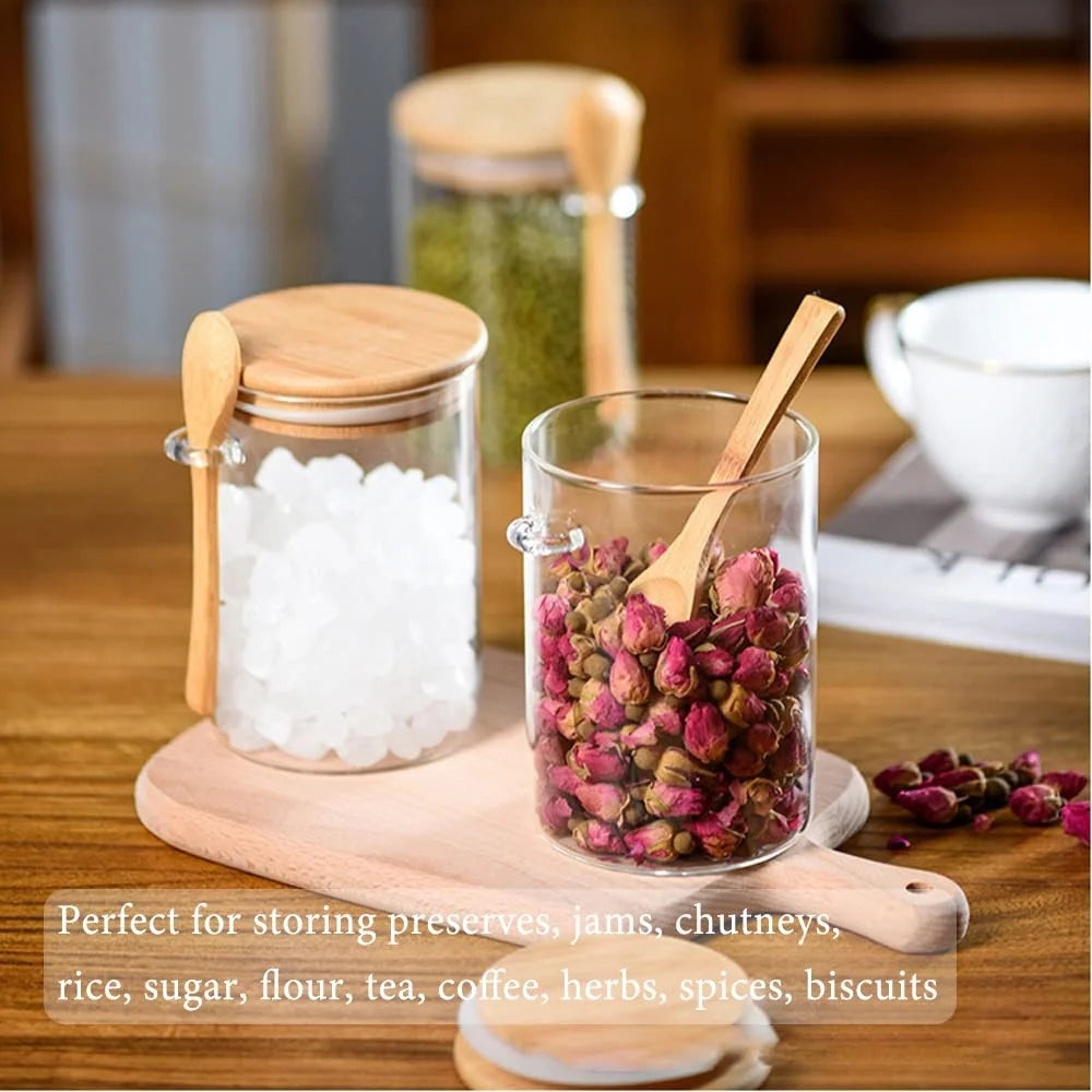 Overnight Oats Glass Jars with Spoon — Airtight, Freezer Safe, Set of 1–4