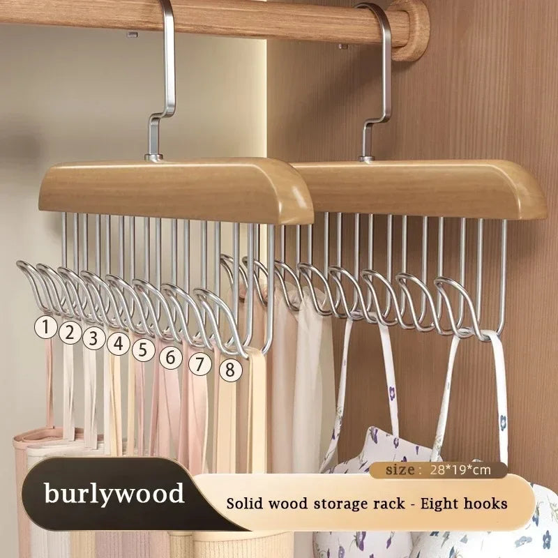 Multifunctional Wood & Steel Wave Hanger Organizer