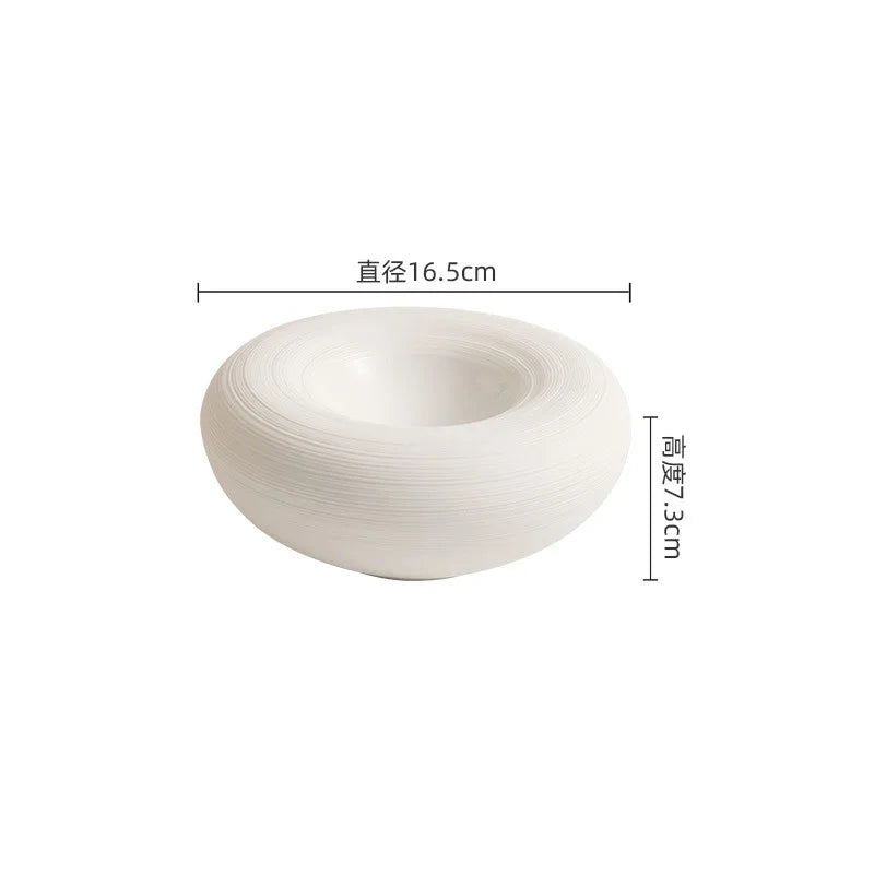 White Double-Layer Ceramic Serving Plate — Insulated, Restaurant Tableware