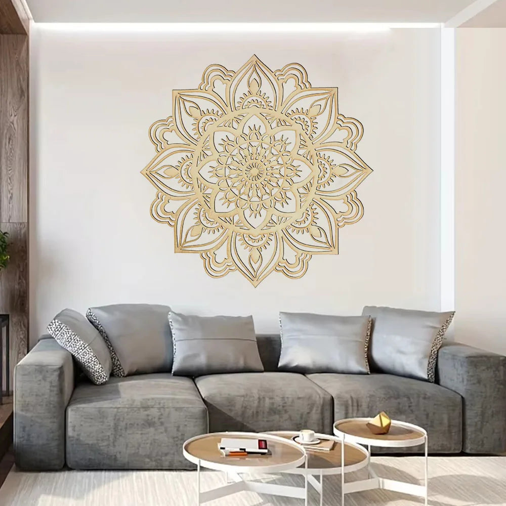 Moroccan Mandala Metal Wall Art — Indian & Boho Living Room Accent