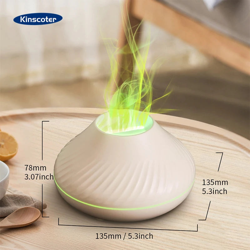 Volcano Ultrasonic Aroma Diffuser & Humidifier — 7 Colour Flame Night Light