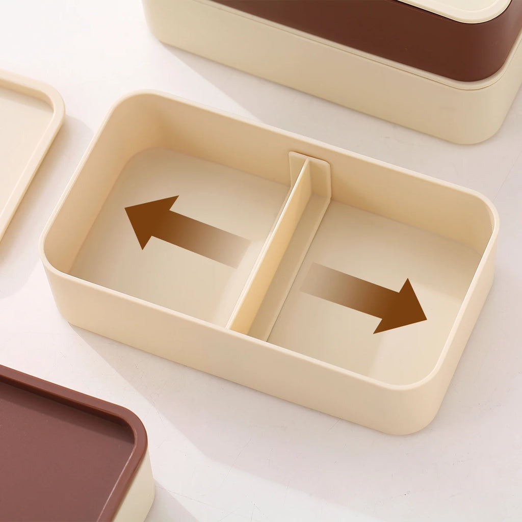 WORTHBUY Divided Bento Lunch Box — Leakproof, Microwave Safe, with Bag & Cutlery