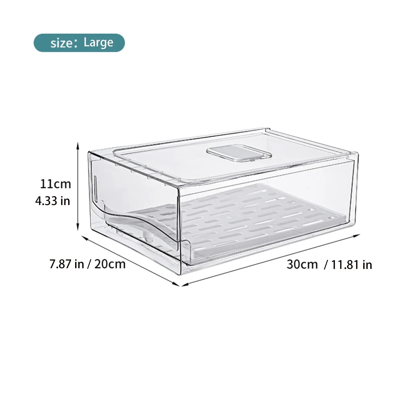 Stackable Fridge Organizer Bins — Draining Base, Large Capacity