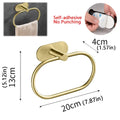 304 Stainless Steel Towel Ring — No-Drill, 180° Rotatable, 20×13cm