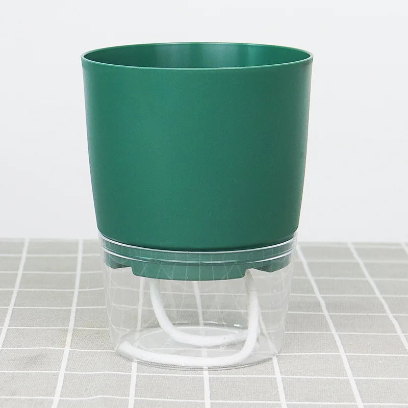 Self-Watering Hydroponic Plant Pot – Cotton Rope Water Absorption Planter (S/M/L)