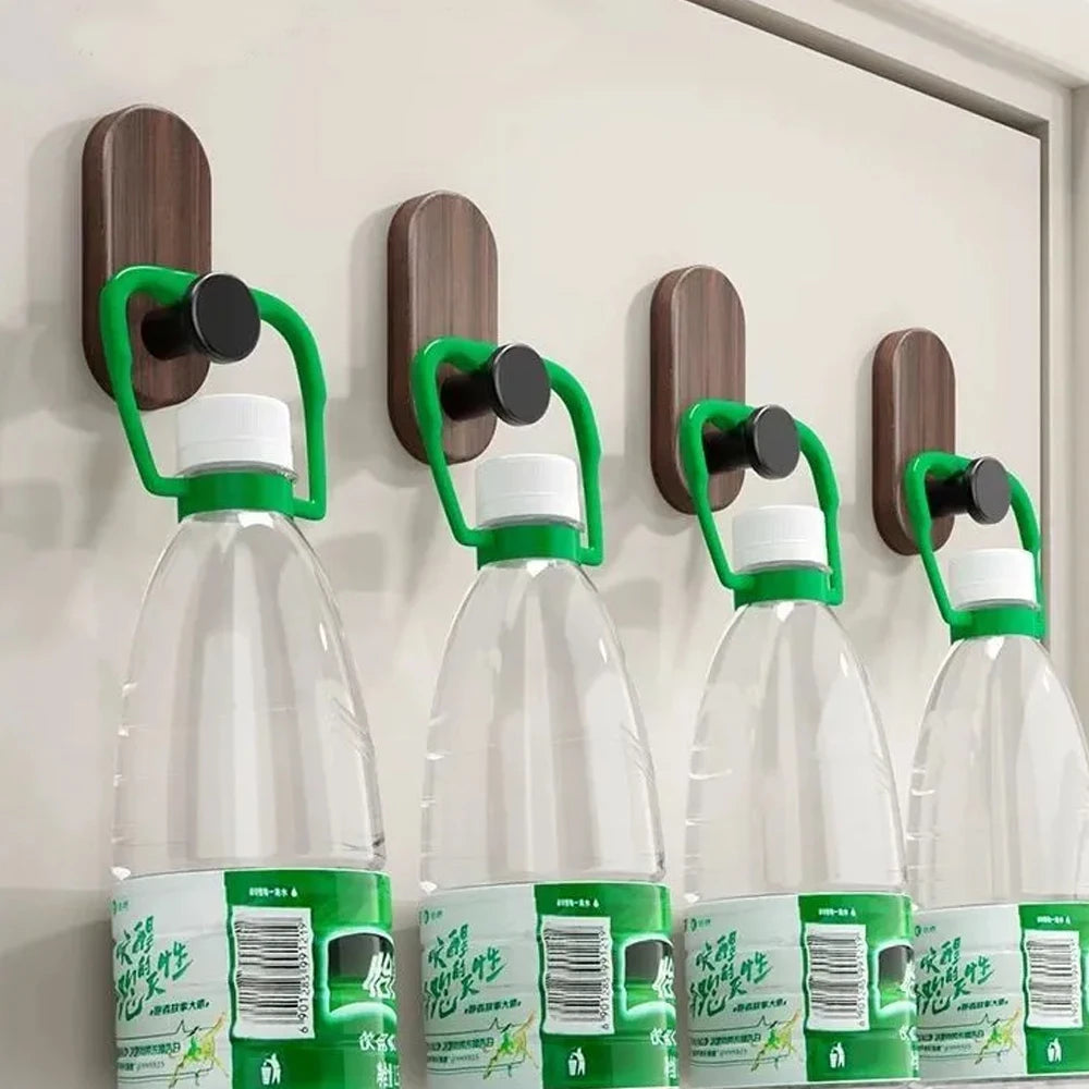 Self-Adhesive Wooden & Aluminium Wall Hook — No-Drill Key & Coat Hanger