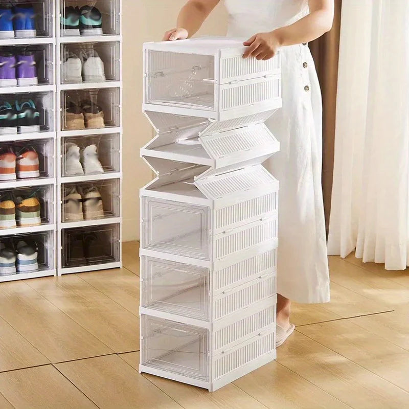 Stackable Dustproof Shoe Cabinet with Doors