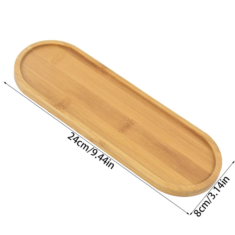 Bamboo Wood Saucer Tray — Multi-Use Plate for Plants, Candles & Cups